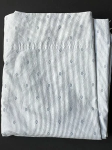 RARE! RALPH Lauren QUEEN *FOLKSTONE White Blue Diamond FLAT SHEET - Picture 1 of 5