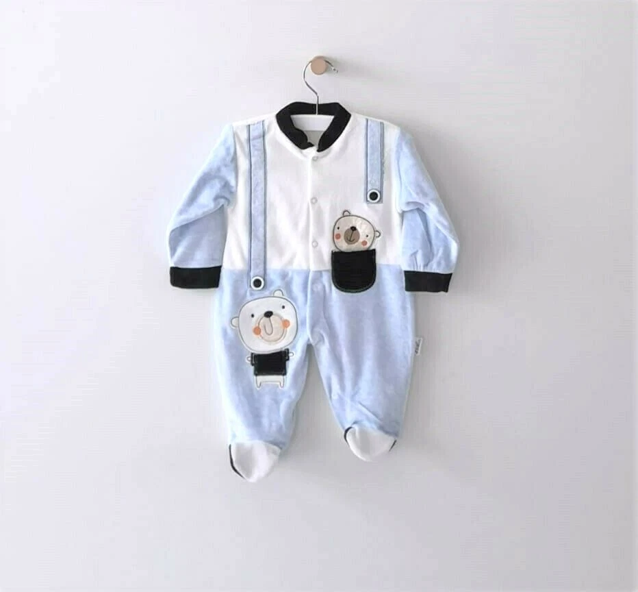 ESA Baby Strampler Einteiler Latzhose Knopf Trägerhose Jungen Boy Warm Niedlich - Bild 1 von 1