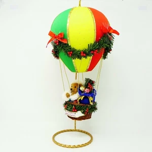 Avon SANTA'S ON THE WAY Glasfaser RGB Beleuchtung Heißluftballon mit Ständer 181/2" T - Bild 1 von 4