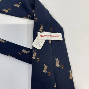 Vintage Johnny Appleseed’s Easter Bunny Silk Neck Tie Rare Made in USA - Picture 1 of 7