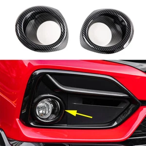 For Honda Civic 2020 2021 Front Fog Light Cover Trim Carbon Fiber Accessories - Picture 1 of 7