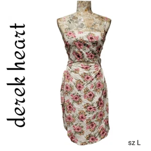 Derek Heart Cotton Cut Out Waist Pink Floral Cottagecore Fairycore Dress - Picture 1 of 10