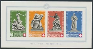 SWITZERLAND - 1940 Pro Patria sheetlet, MNH – Michel # Block 5 ; Scott # B105 - Picture 1 of 2