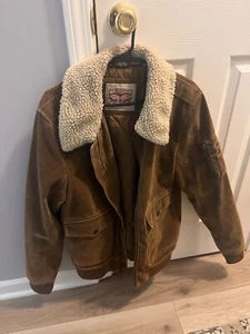 Levi Strauss MENS Faux Sherpa Suede Collared Brown Suede Zip Up Trucker Jacket - Picture 1 of 1