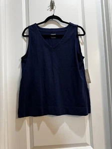 Camiseta sin mangas Chico’s azul marino sin mangas cuello en V The Ultimate talla 2 (L) nueva con etiquetas - Imagen 1 de 6