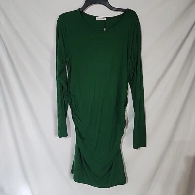 NEW - XL -  SMALL SHOW Long Sleeve Bodycon Maternity Dress - Christmas Green - Image 1 of 4