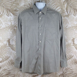 Croft&Barrow crepe mens size 17.5, 34/35 gray button up long sleeve dress shirt