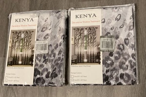 Kenya Window Curtain Panel - 50x84 - Black/Multi--- 2 Panels NWT - Picture 1 of 2