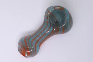 MINI HITTER 3” HAND PIPE HEAVY BLOWN GLASS USA TOBACCO SMOKING POCKET PIPE BOWL - Picture 1 of 12