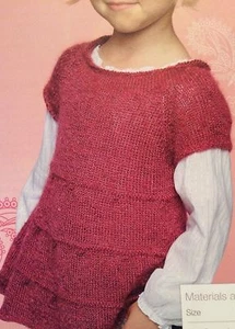 Girls Tunic ( Age 4 - 12 years) Knitting Pattern - Picture 1 of 1