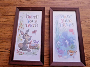 Vintage GRIFFIN FRAMED Bathroom Print SET ~ADORABLE~ FREE SHIPPING~ - Picture 1 of 5