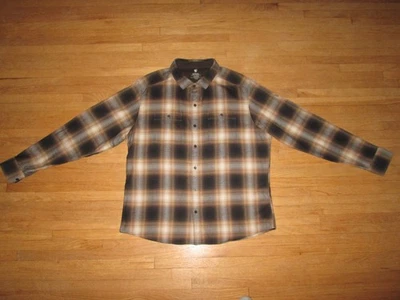 Camisa de franela para hombre KUHL The Law borde a cuadros con botones manga larga senderismo ~ XL Foto 1 de 4