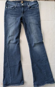 Jeans donna True Religion svasati taglia 37 lavaggio scuro vita bassa baffo tasche con patta - Foto 1 di 6