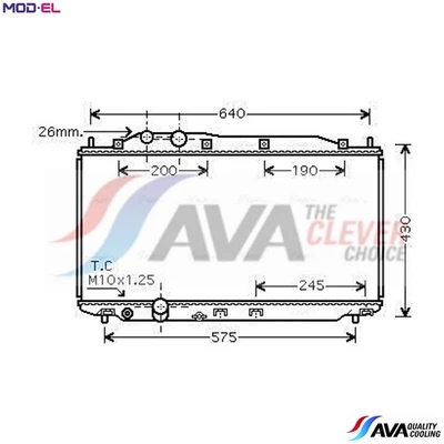 RADIATOR ENGINE COOLING HD2191 FOR HONDA R18A1/R18A2 1.8L R16A1 1.6L 4cyl - Image 1 of 4