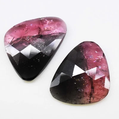 13.90 Ct Natural Bi-Color Tourmaline Certified Untreated Gemstone Pair - Image 1 of 4
