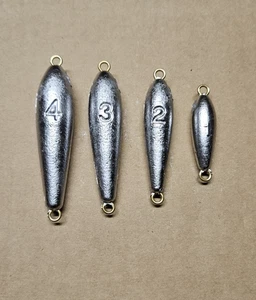 Trolling 1,2,3,4 oz Fishing Sinkers Lead Weights 5 each 20 Count Total - Picture 1 of 1