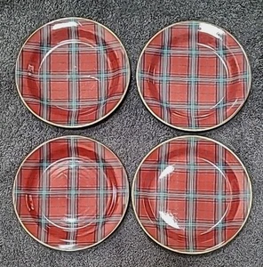 Set 4 Williams Sonoma Tartan Plaid Salad Plate BRAND NEW IN BOX - Picture 1 of 9