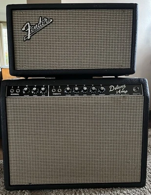 1965 Fender Deluxe Amp + 1965 Fender Reverb Tank - Original Setup - Excellent! - Image 1 of 4
