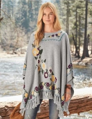 Poncho suéter Sundance Hazy Days tejido con flecos talla única Foto 1 de 4