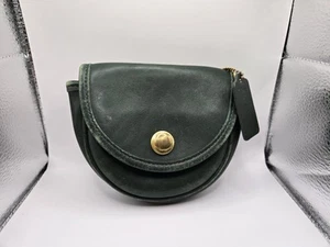 Vintage COACH #0791 Bottle Green Leather Crossbody Bag w/ Coach Tag No Strap - Picture 1 of 5