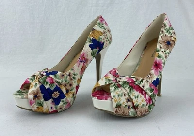 Diva Lounge цветочный 5» Stiletto высокий каблук белый 1,5» туфли на платформе женщин США 7 - Изображение 1 из 4