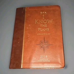 For I Know the Plans 2018 Faux Leather Daily Planner Jeremiah 29:11 Belle Gifts - Imagen 1 de 3