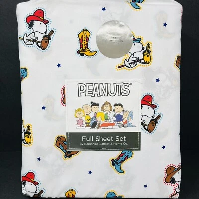 PEANUTS Snoopy FULL SHEETS SET Cowboy Hat Cap Boots Costume Horse Rodeo NEW - Image 1 of 4
