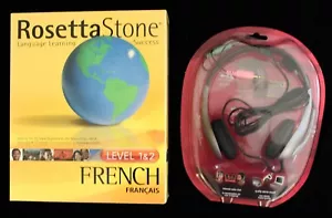 ROSETTA STONE French Version Levels 1 & 2 CD's with DNCT4 Set Headphones - Picture 1 of 3