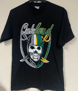 OAKLAND T-shirt, RAIDERS & OAKLAND A's Colors Shirt - NEW - Picture 1 of 5