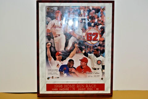 Mark McGuire Sammy Sosa 1998 Home Run Race Plaque 10.5"x13" Cardinals Cubs Cover