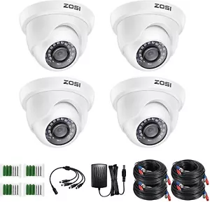 ZOSI 4x 1080P TVI Dome Überwachungskamera mit Kabel Netzteil Für CCTV DVR WIENEU - Bild 1 von 11