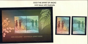2015 New Zealand Stamp Scott 2584-5 Souvenir Sheet 2585a ANZAC Centenary MNH - Picture 1 of 1