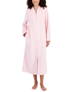 Charter Club Plush Zig Zag Zipper Robe Pink M - Picture 1 of 5
