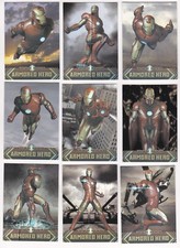 IRON MAN Embossed ARMORED HERO Card Set H1-9 | Complete Sub-Set 2008 Upper Deck