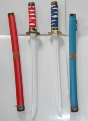 TWO SAMURAI NINJA SWORDS.KIDS PLAY TOY GIFT,FANCY DRESS.2 COLOURS TO CHOOSE FROM - Image 1 of 4