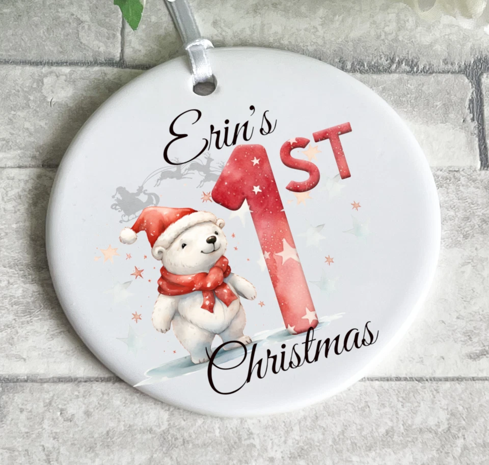 Babys erste Weihnachten Pfanne Baumdeko Kugel - Bild 1 von 1