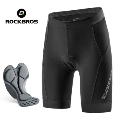 ROCKBROS Hombres Ciclismo Ropa Interior 3D Acolchado Bicicleta Pantalones Cortos Acolchado Bicicleta Forro Corto Foto 1 de 4