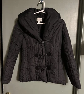 White House Black Market Black Puffer Jacket Size S - Picture 1 of 4