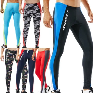 Men Rash Guard Long Swim Leggings UV Protection Wetsuit Surf Pants Trousers New - Picture 1 of 40