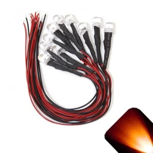 50 x Pre Wired 12v 10mm Orange Amber LEDs Prewired 12 volt LED 11v 13v 14v 15v R - Picture 1 of 2