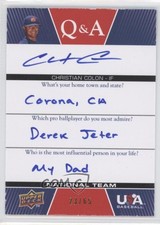 2009 Upper Deck USA Baseball Box Set Q&A National Team /65 Christian Colon Auto