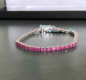 Effy Oval Ruby Tennis Bracelet, 6.99 cttw, 925 Sterling Silver, NWT - Picture 1 of 7