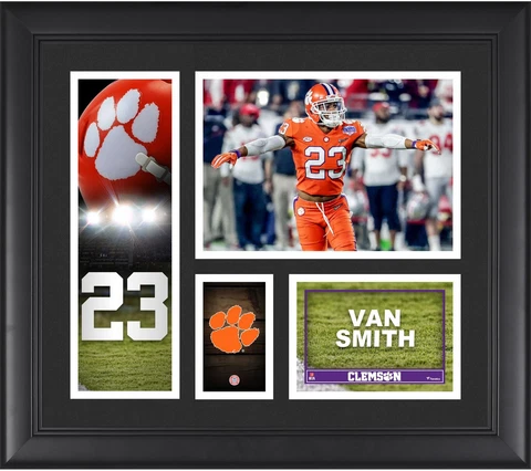 Van Smith Clemson Tigers Framed 15" x 17" Player Collage Cover