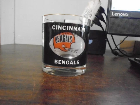 Vintage Cincinnati BENGALS Peek a Boo Glass Tumbler Cover