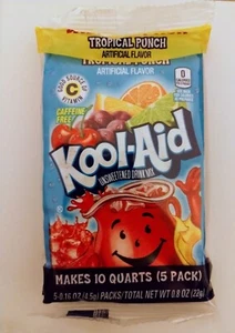 5 Packs of Kool Aid TROPICAL PUNCH Flavor Drink Mix Packet Gluten Free FREE SHIP - Picture 1 of 1