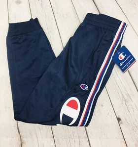 Champion 190 Heritage Boys Iconic Tricot Track Pants Navy/Youth Small - Picture 1 of 10