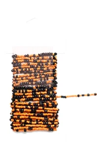 Beaded Wire 5 yard Orange * Black larger beads Crafting 15 feet - Picture 1 of 6