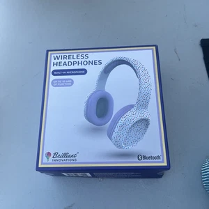 Neue Brilliant Innovations drahtlose Bluetooth Kopfhörer lila Konfetti Design - Bild 1 von 3