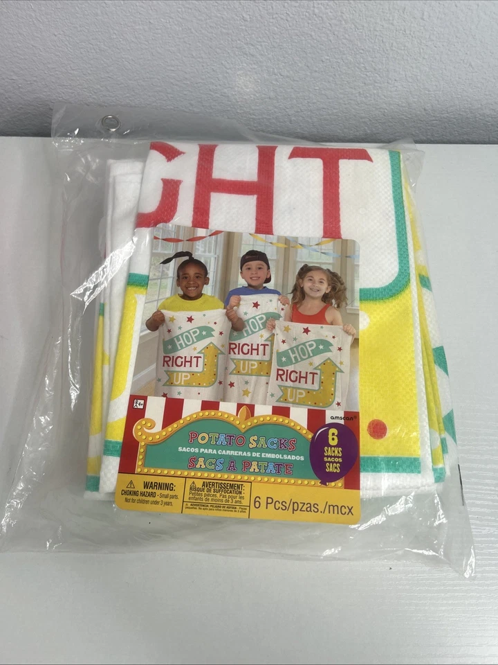 Toy Kids Potato Sack Race Bags 6ct Game Collection Party Accessory Play Amscan