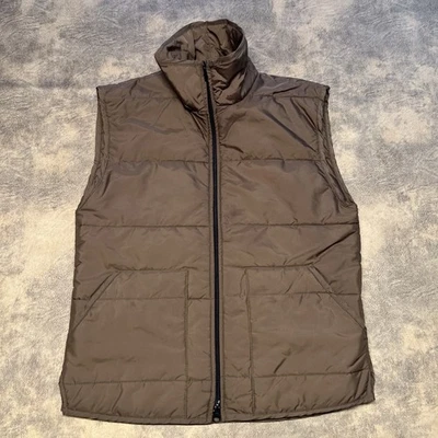 Chaleco Americal Apparel Para Hombre M Marrón Acolchado Cremallera Completa Chaqueta Sin Mangas Hecho en EE. UU. Foto 1 de 4